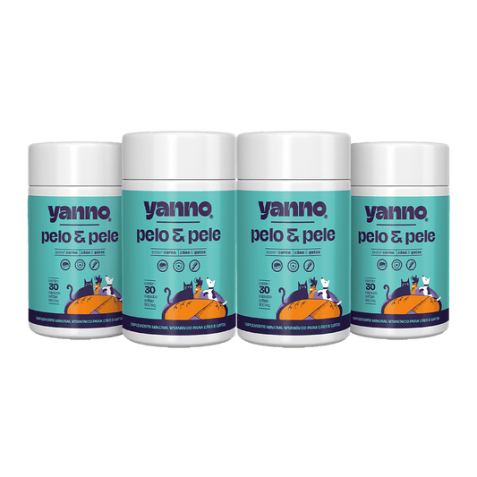 Kit Suplemento Pelo e Pele - Controle e Redução de Queda - Sabor Carne - 120 Caps