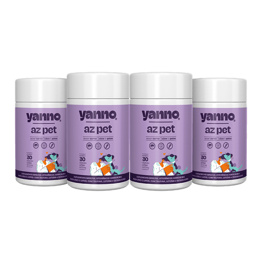 Kit Suplemento Multivitamínico AZ Pet - Imunidade e Longevidade - Sabor Carne - 120 Caps