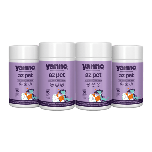 Kit Suplemento Multivitamínico AZ Pet - Imunidade e Longevidade - Sabor Carne - 120 Caps