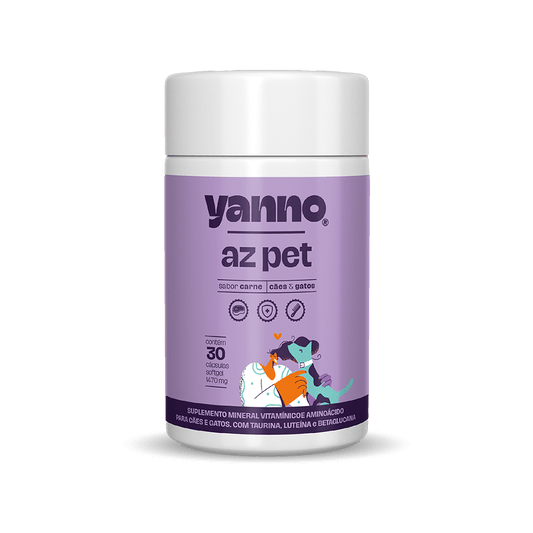 Suplemento Multivitamínico AZ Pet Yanno - Imunidade e Longevidade - Sabor Carne - 30 Caps